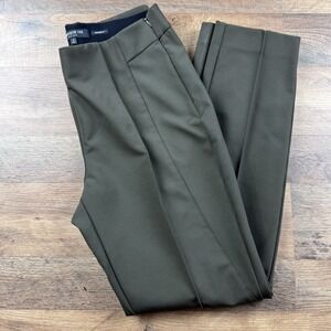 Lafayette 148 Pants Womens 8 Green Gramercy Stretch Mid Rise Straight Trouser